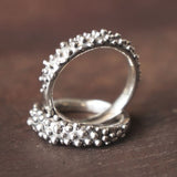 Hex Silver Stud Ring