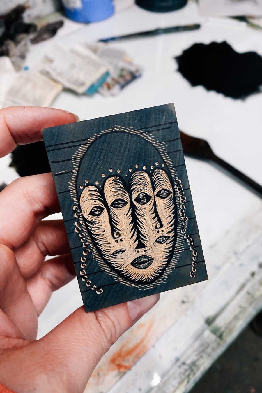 Mask I - Wood Engraving