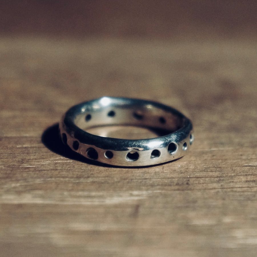 Textured Silver Band Ring 