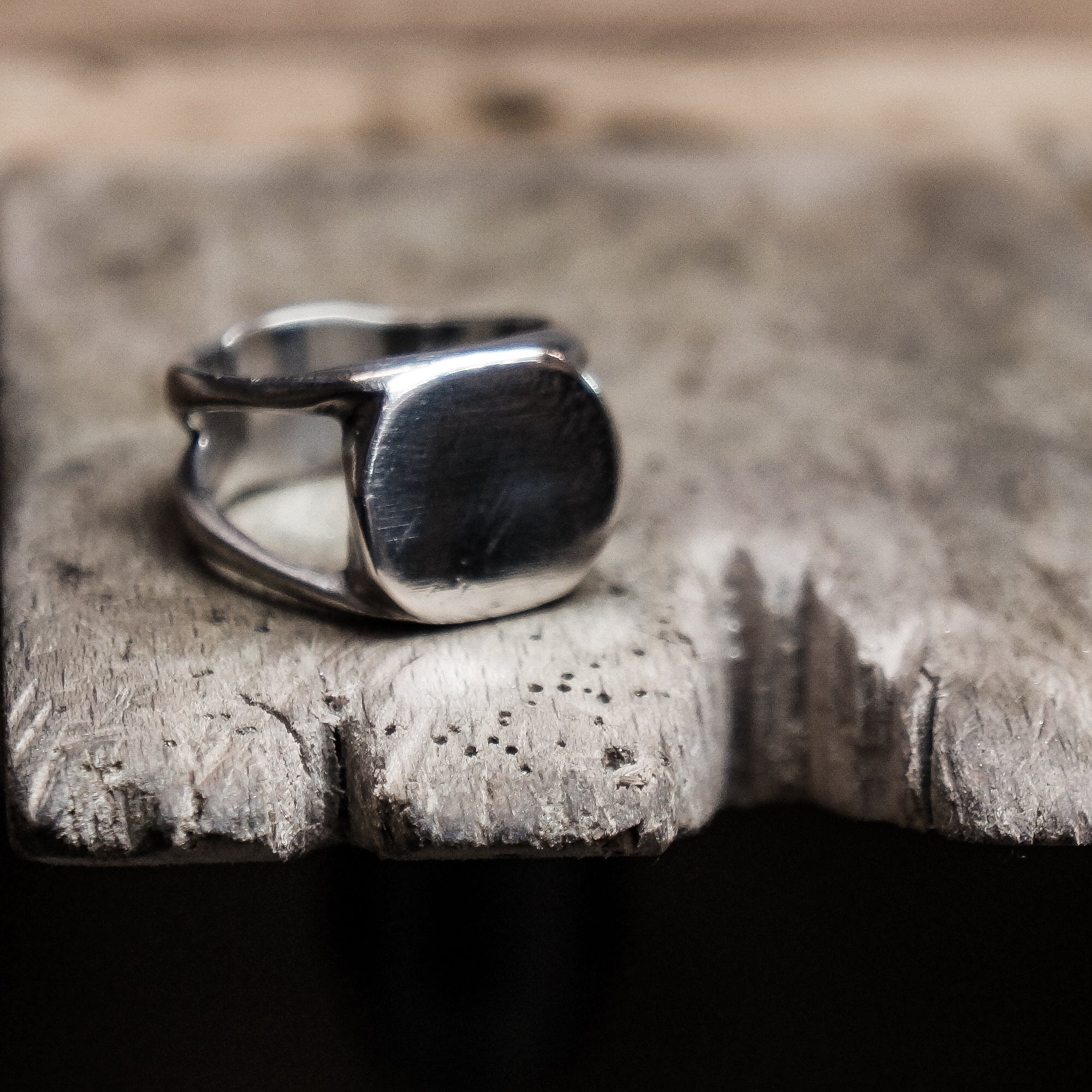 Silver signet ring