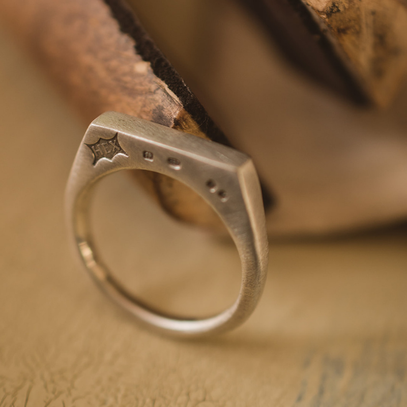 Silver sales rectangle ring