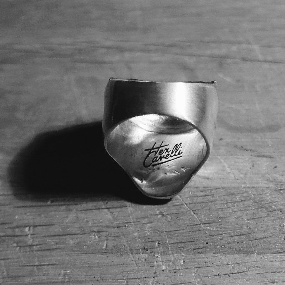 Hex Cavelli logo in sterling silver