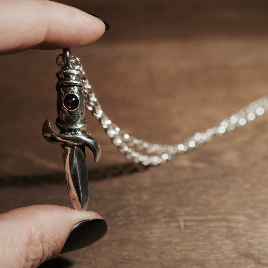 Silver dagger pendant | Knife Necklace | Hex Cavelli Pendant 